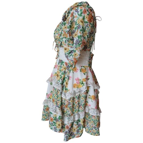 For Love and Lemons Rosalyn Mini Dress in Green Size S - Picture 7 of 16